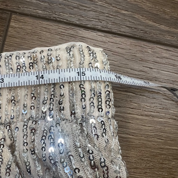 Loft Sequin Jogger Pants Cream Womens Pants Sz Medium Holiday Party Dressy - Picture 11 of 12